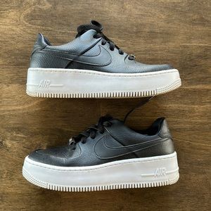 Black Nike Air Force 1 white soles. Women’s size 6.5